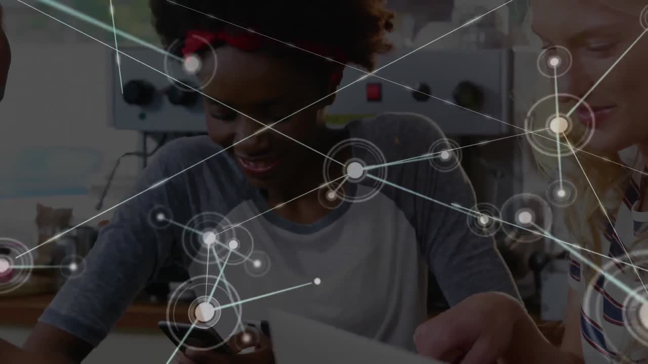 Network of connections against office colleagues using electronic devices