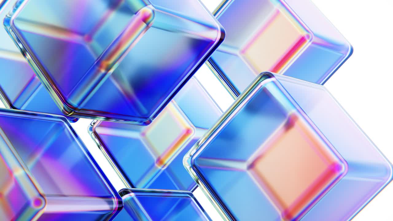 Dynamic Abstract Background of Colorful Glass Cubes