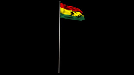 Ghana-national-flag-waving-on-flagpole