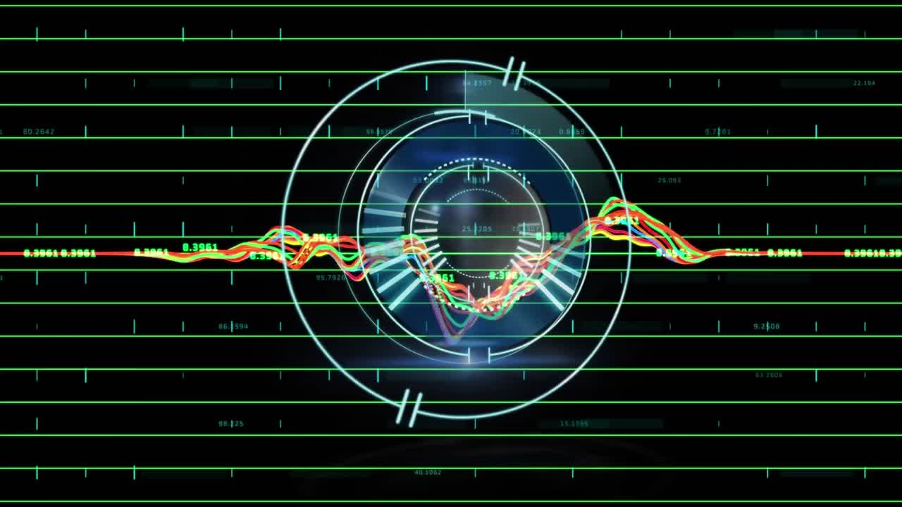 animación del escaneo del alcance sobre el procesamiento de datos