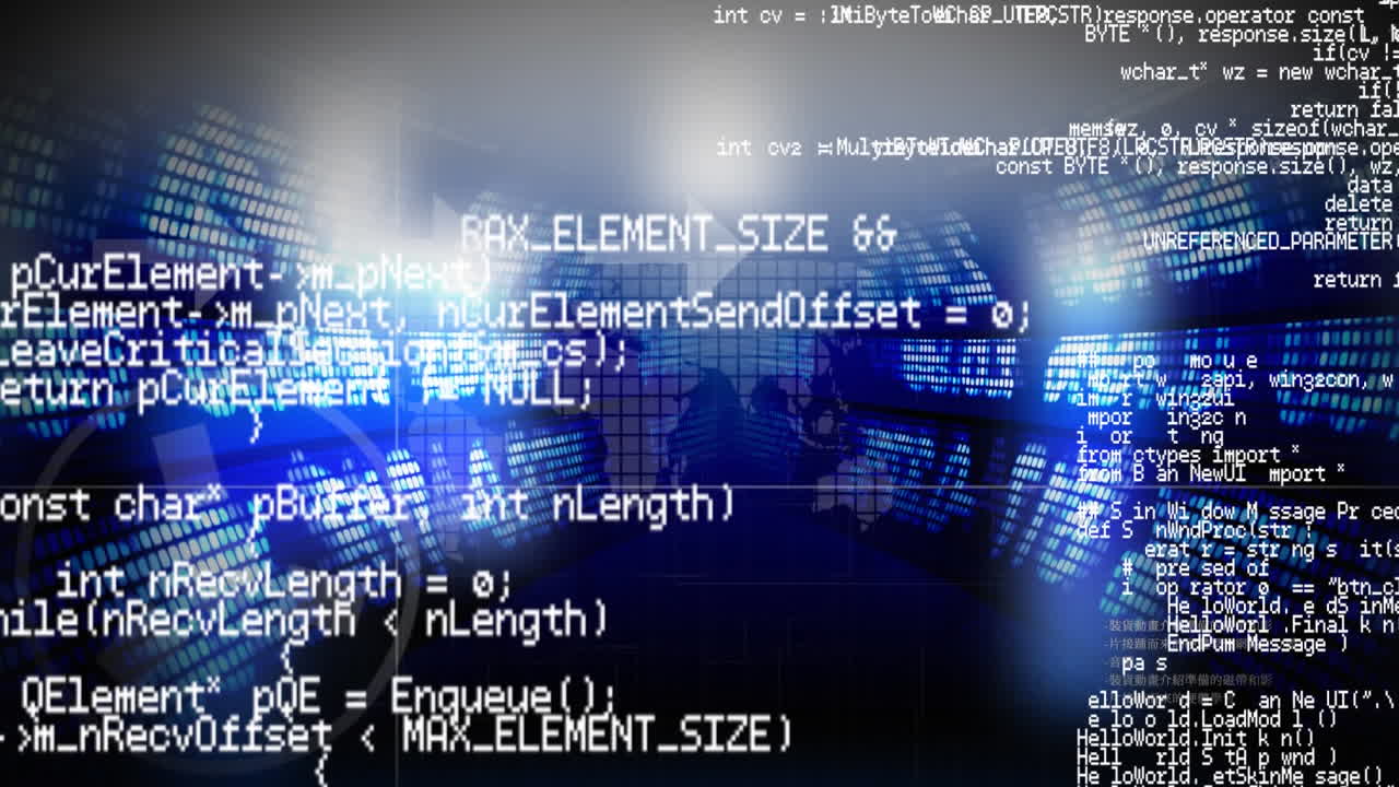 Data processing and arrows moving against stock market data processing