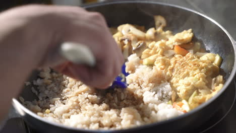 vegetables fried in pan. vegetables stewed fried in oil in frying pan