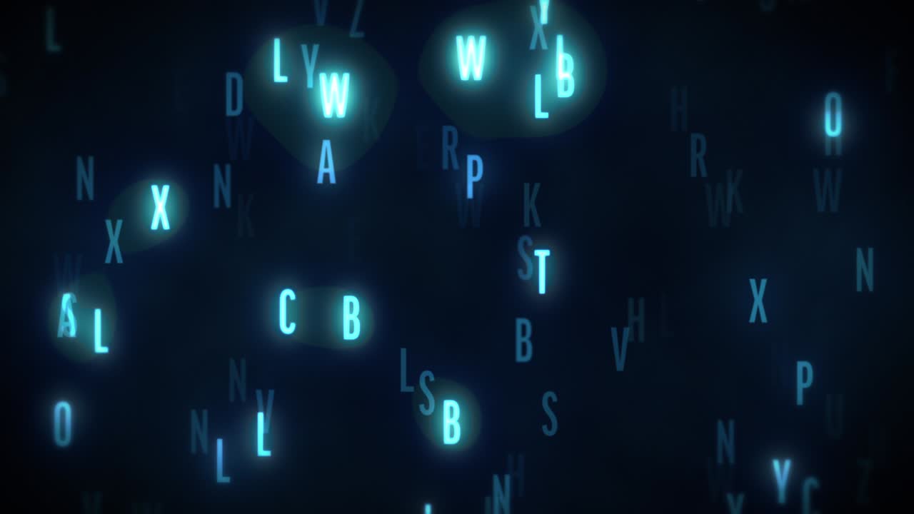 alfabetos aleatorios de neón geniales tipografías [bucle]