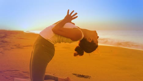 Woman-Stretching-on-Beach-90