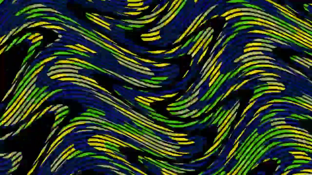 Abstract Wavy Lines Animation in Blue Green and Yellow