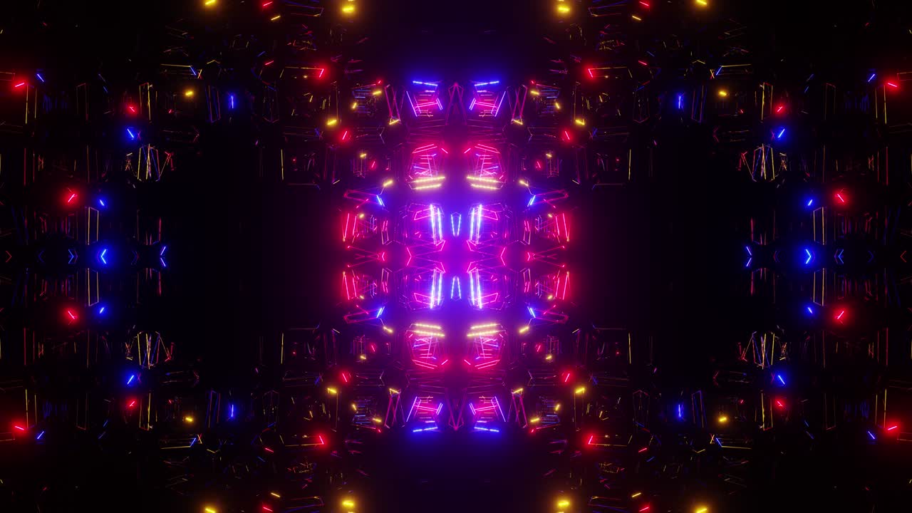 Anima un caleidoscopio di luci al neon scintillanti per i tuoi spettacoli video e video musicali. In loop senza interruzioni video VJ LOOP