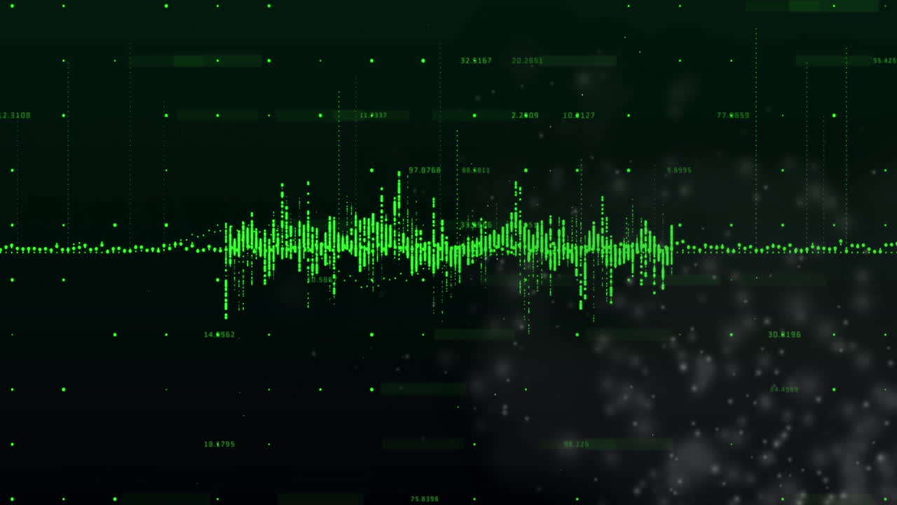 어두운 배경에서 금융 데이터 처리의 애니메이션