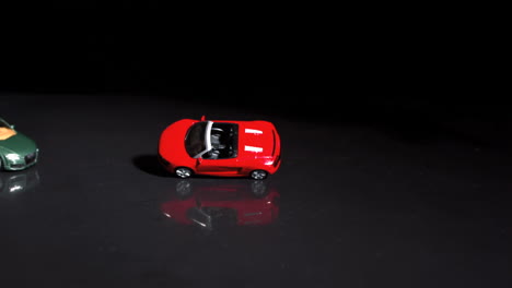 crash between two toy cars in slowmotion