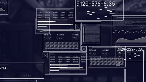 Animation-Von-Bildschirmen-Mit-Datenverarbeitung-Auf-Dunklem-Hintergrund