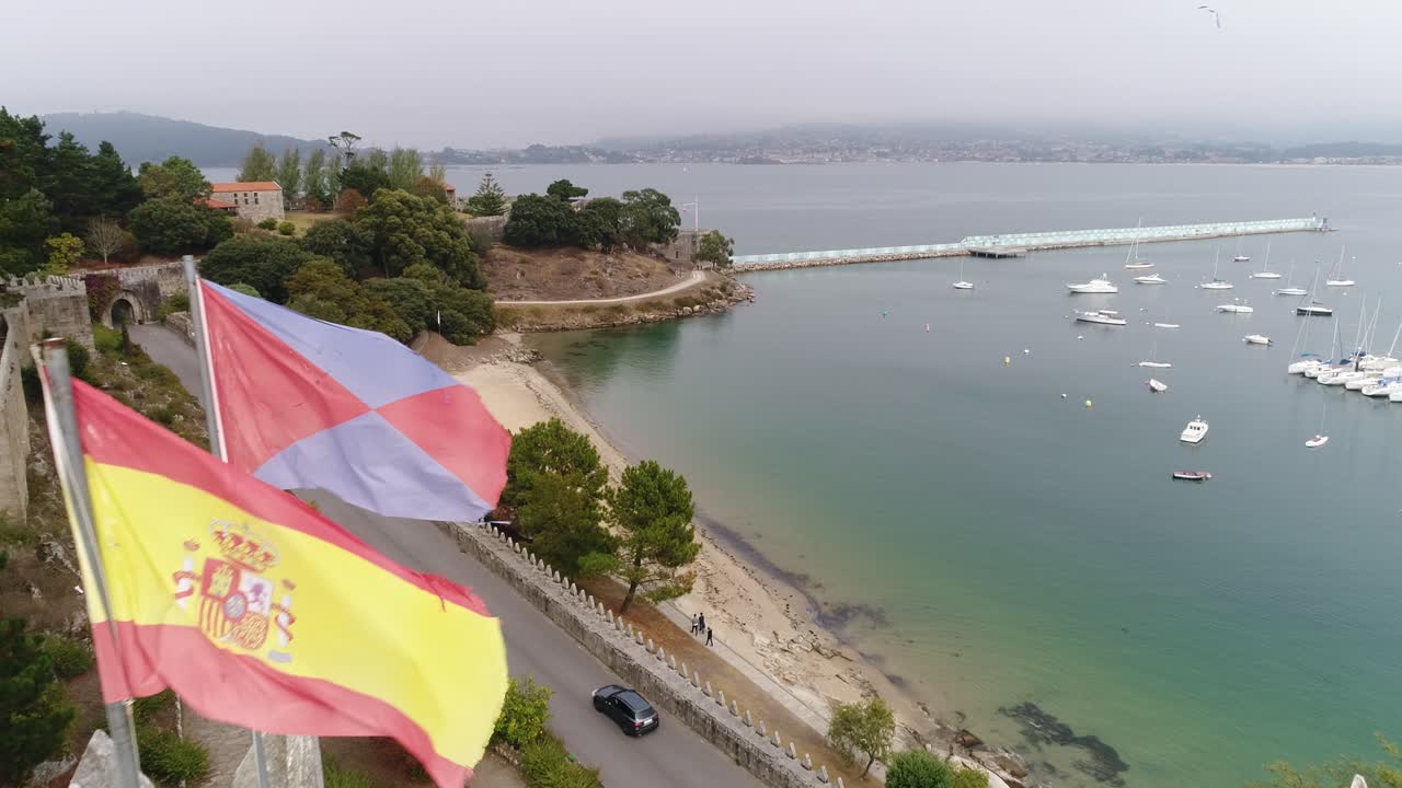 Veduta aerea del Castello e della Fortezza di Baiona.