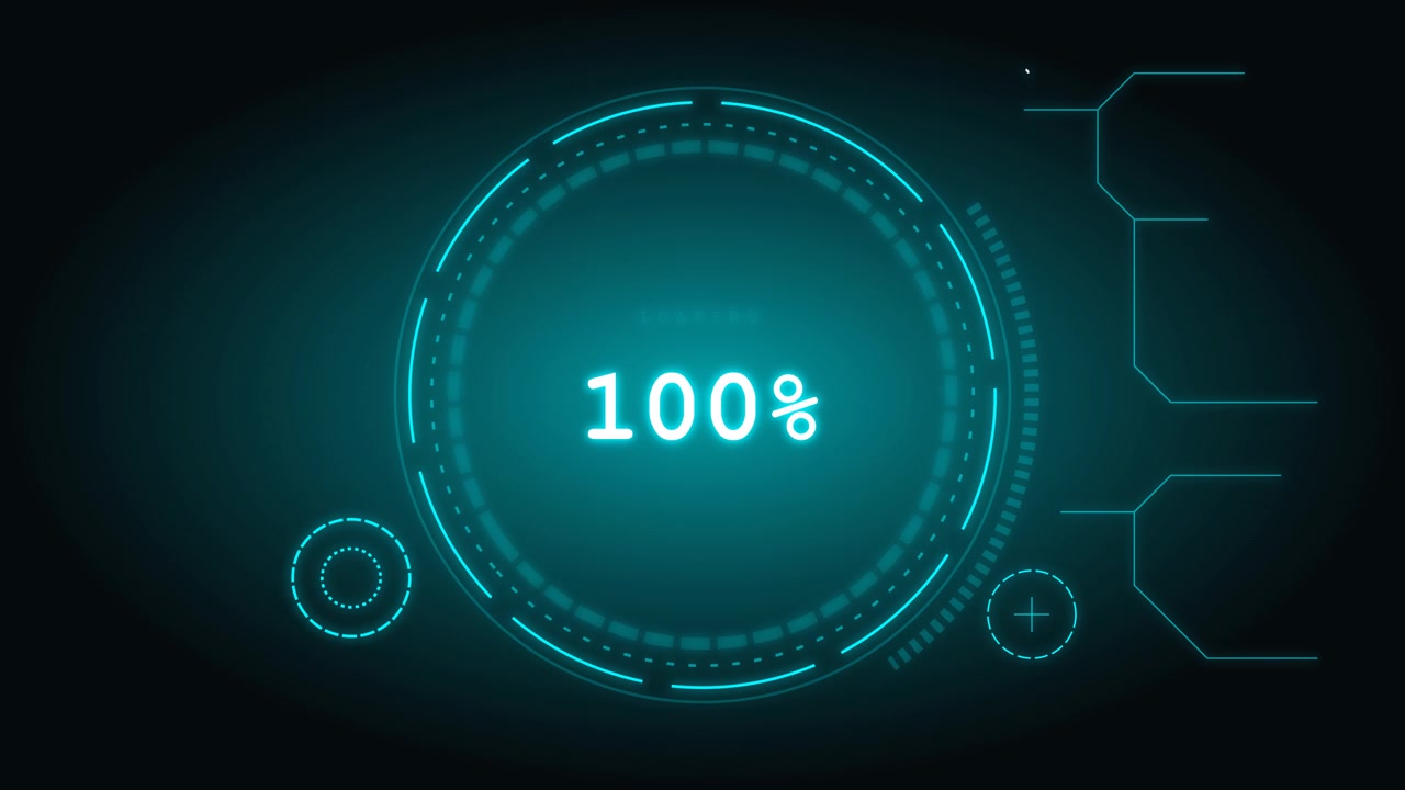 Digital Loading Progress Circle with Percentage Counter