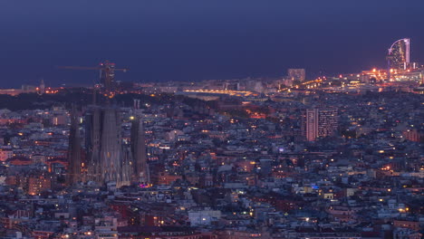 timelapse of barcelona seen from the turó de la rovira or bunkers del carmel