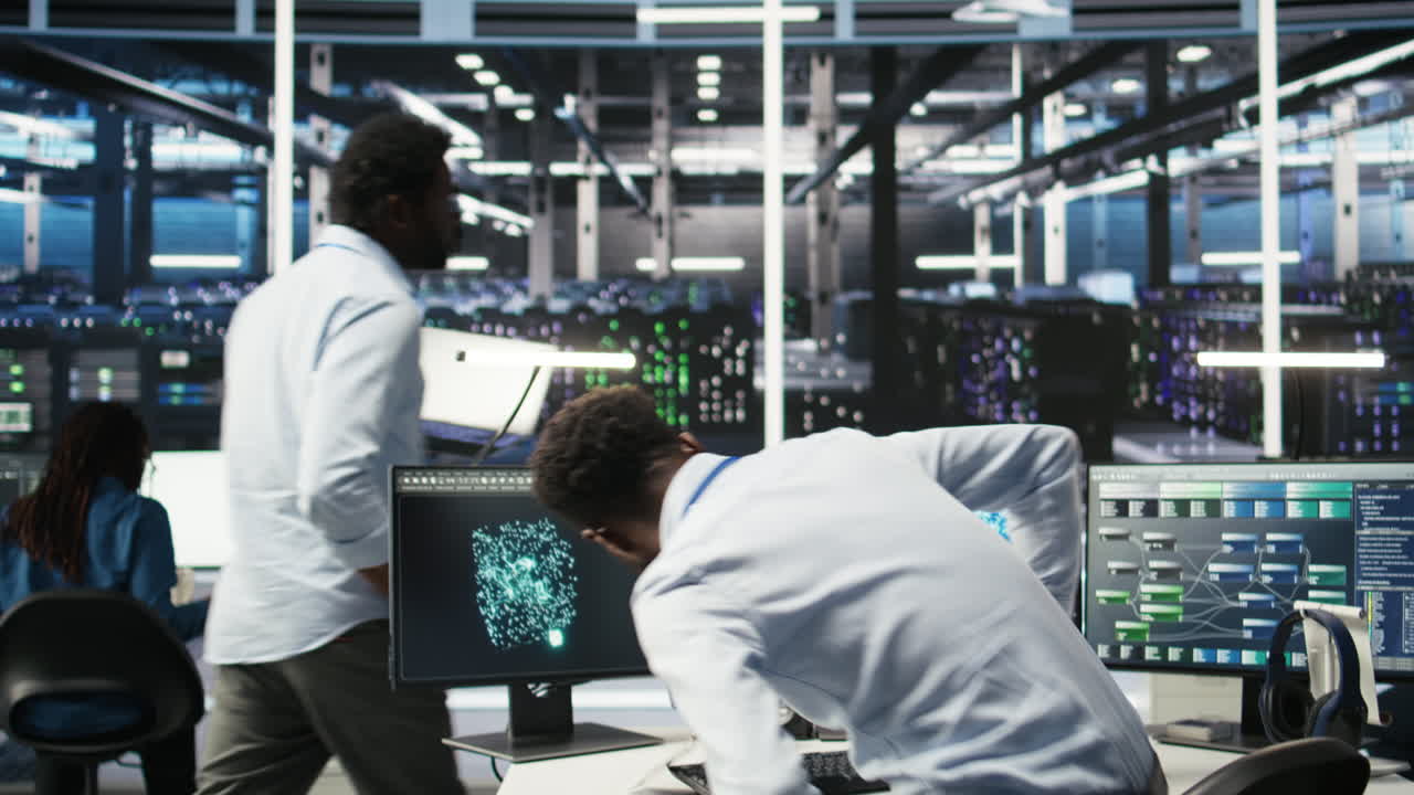 Server hub engineering team interprets AI generated data analytics graphs