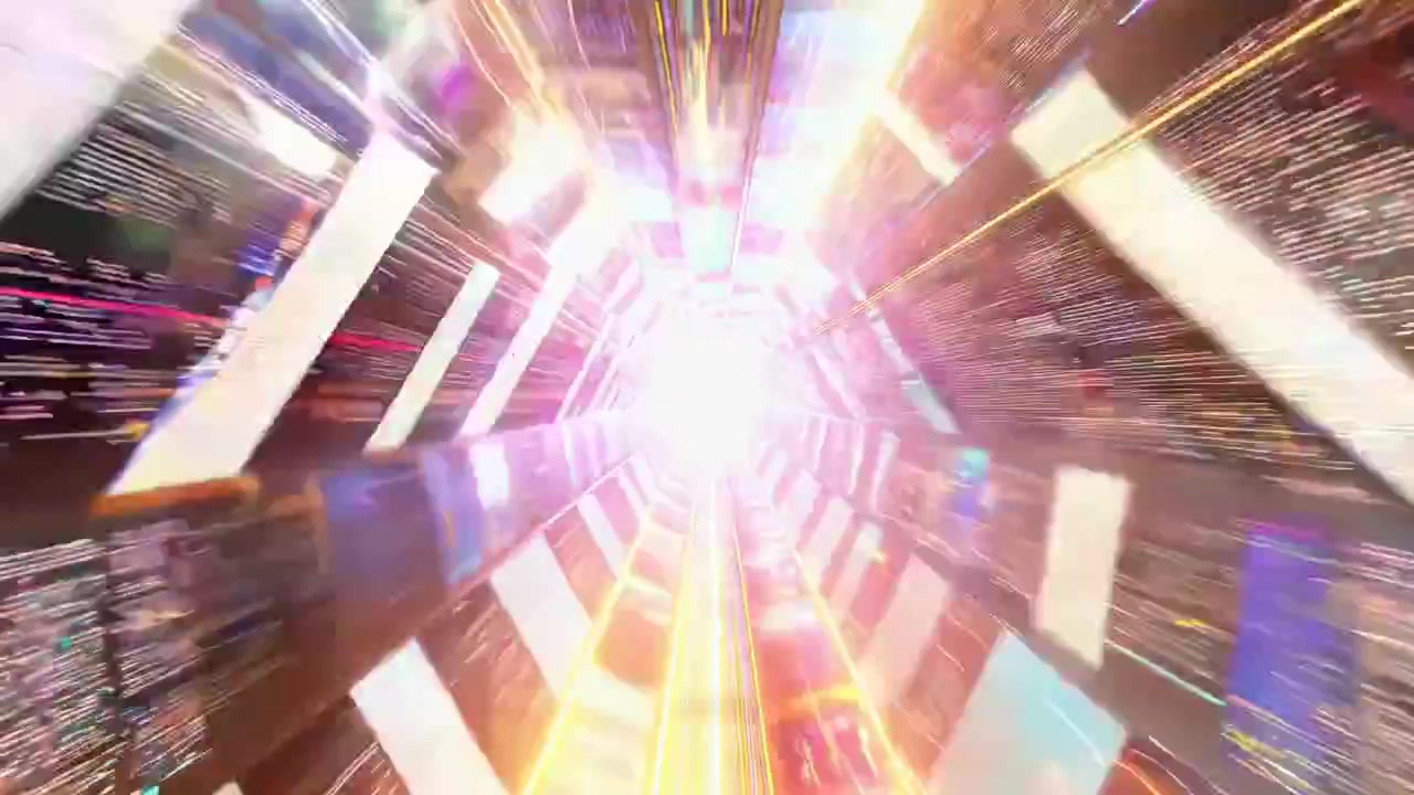 Túnel Cibernético Abstrato com Dados e Luz Brilhantes