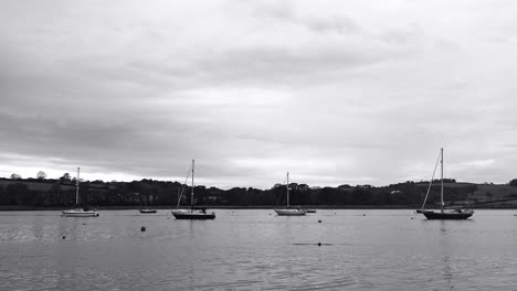 Boats-moored-in-the-Tamar-estuary-in-the-south-west-of-England