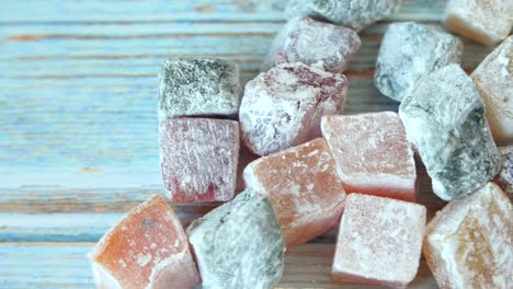 assorted colorful turkish delight cubes