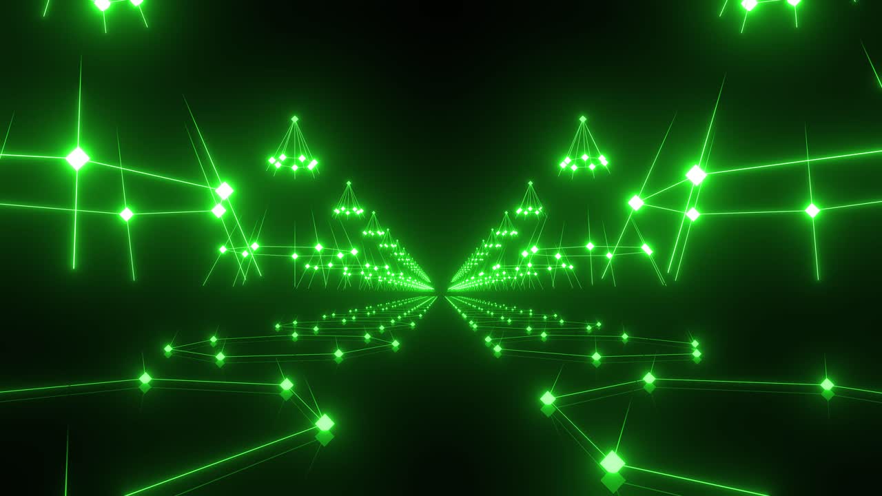 Glowing Green Tunnel Visuals