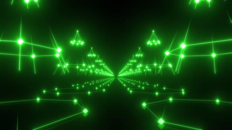 glowing green tunnel visuals