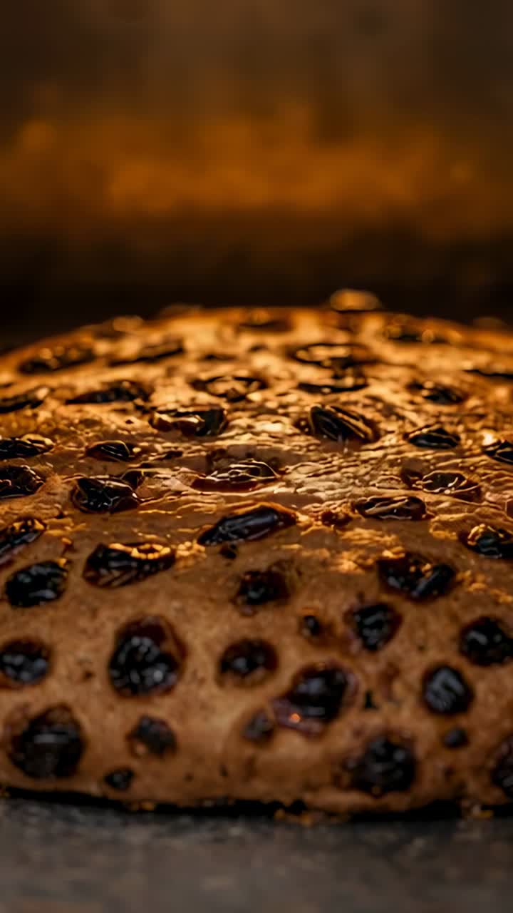 Vertical video: Baking cookie softening chocolate chips as oven heat browning dough on metal tray