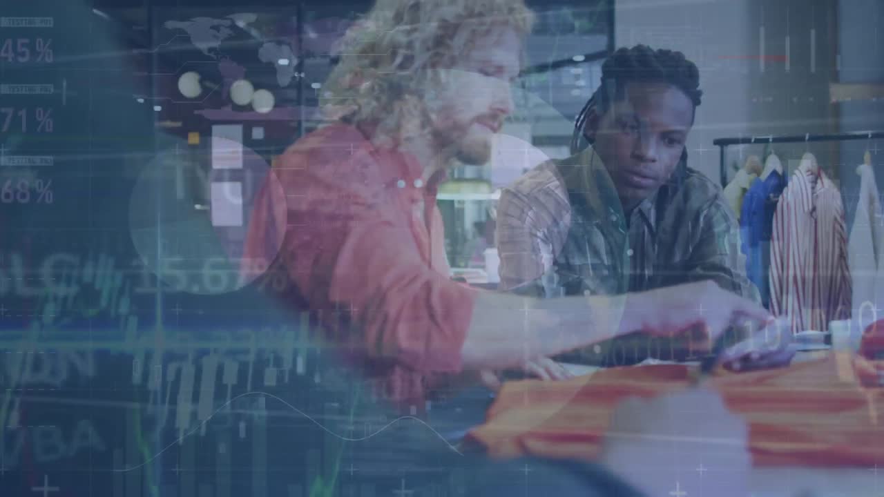 animación de las estadísticas y el procesamiento de datos financieros sobre los empresarios