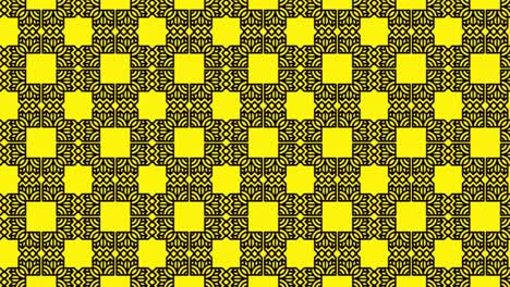 bucle de vídeo de patrones sin fisuras con mosaicos de mosaico de color negro y amarillo