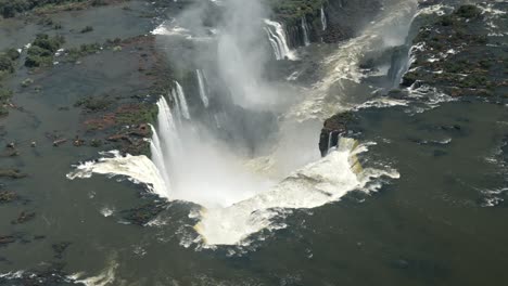 iguazú falls from helicopter view