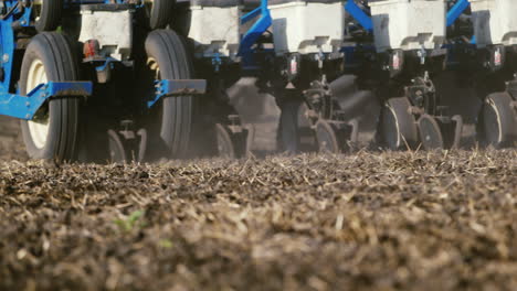 sowing mechanism that travels across the field close-up