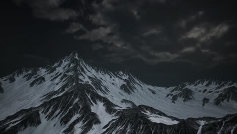 mountains in evening cloudy sky