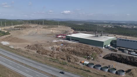 vista aérea de la fábrica de madera