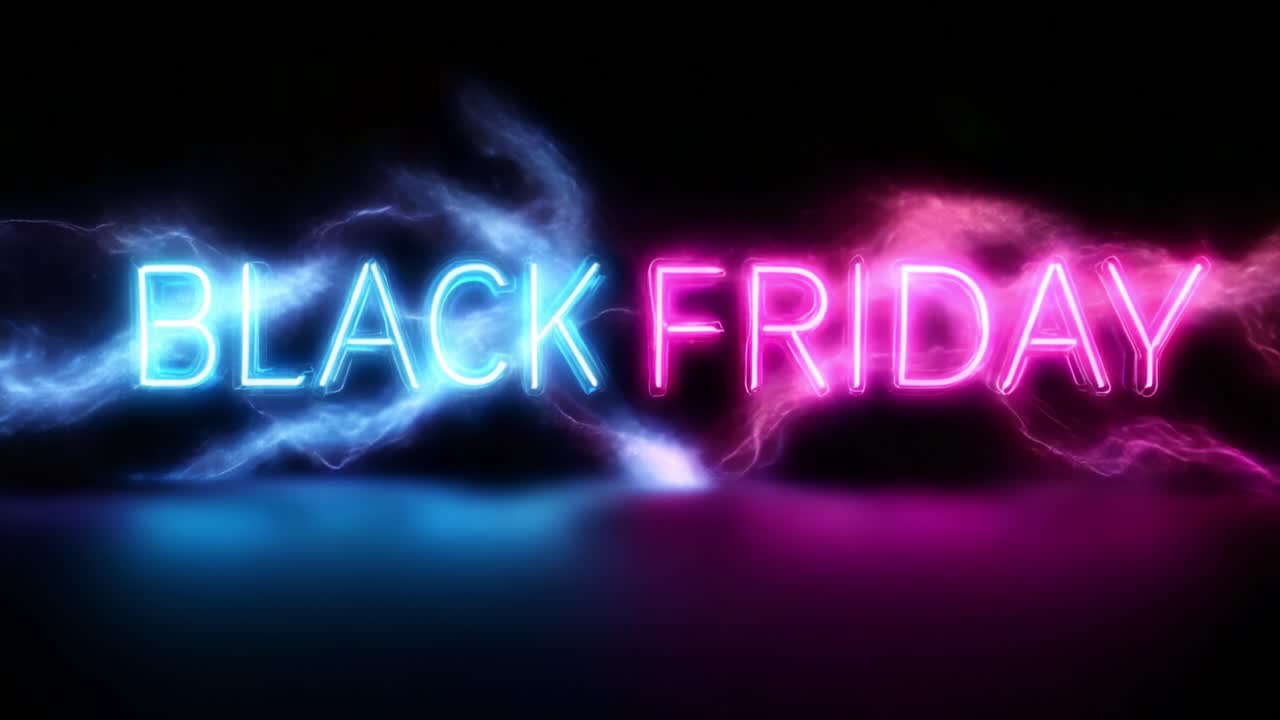 Stunning Neon Display Featuring the Bold Text 'Black Friday' Amidst a Background of Vibrant Electric Colors Showcasing the Excitement of the Holiday Shopping Season