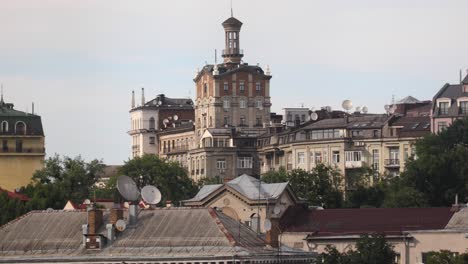 traditional apartment buildings in the city of kyiv in ukraine at daytime