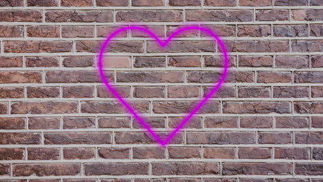 heart neon sign on brick wall 4k