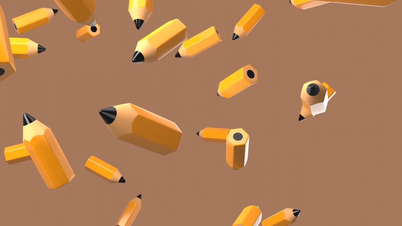 Pencils on brown background.