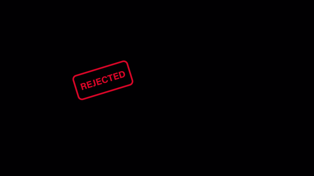 Animated Hand Stamping Rejected Text