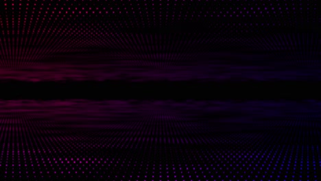 digital disco dot 3d animation motion graphic tunnel dot glow lighting mirror particles on abstract black background loop visual effect live performance title 4k purple