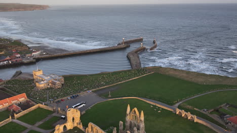 whitby abbey and town, north yorkshire