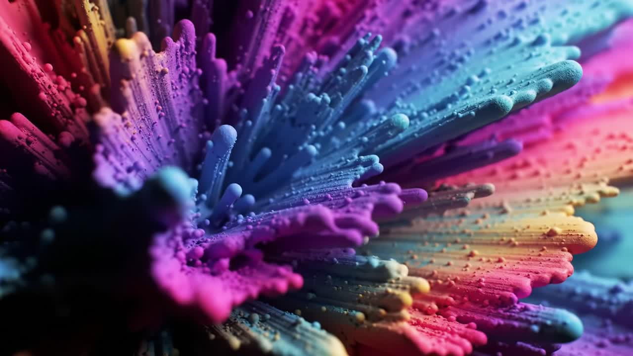 Abstract Rainbow Paint Explosion