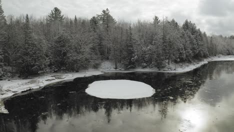 ice floe floating on piscataquis river