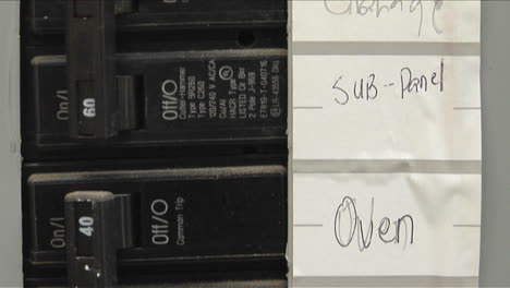 a breaker box contains orderly labels