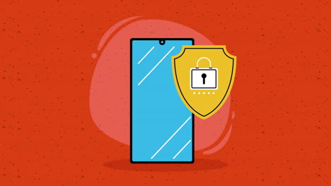 smartphone device technology security animation