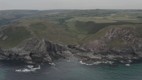 rugged coastline and cliff with drone in 4k