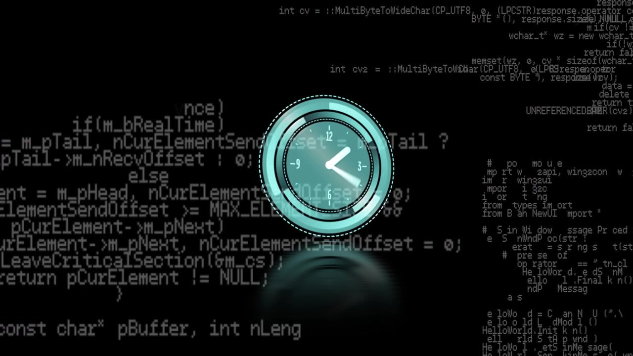 Animation of clock over social talking on text