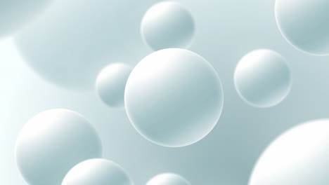 white abstract 3d sphere ball geometric background. round shape texture pattern design. dynamic flying molecular cosmetic display scene. looped.