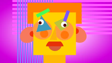 looped abstract animation of a square head