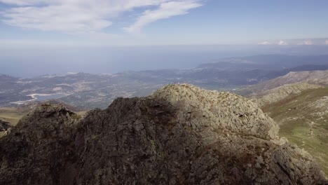 Aerial-of-wild-mountain-scenery-in-Corsica