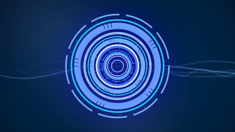 animation of scope scanning and waving blue lines on blue background