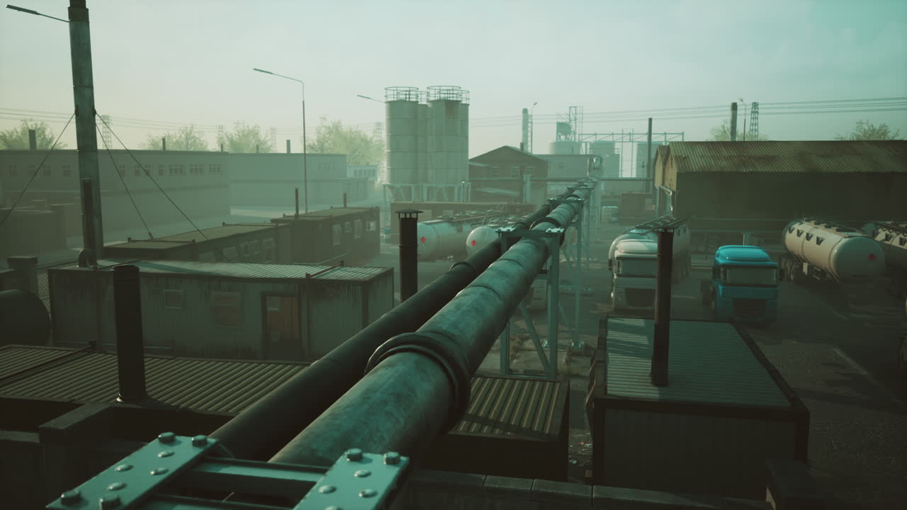 Ydre af moderne petrokemisk fabrik