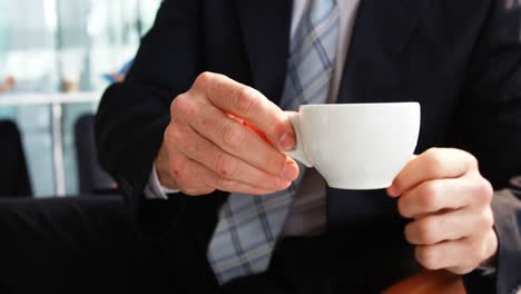 businessman having cup of coffee