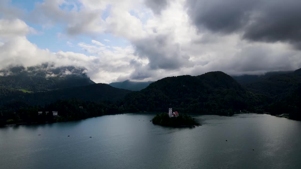 Slovenia Lake Bled Aerial Drone 5.mp4