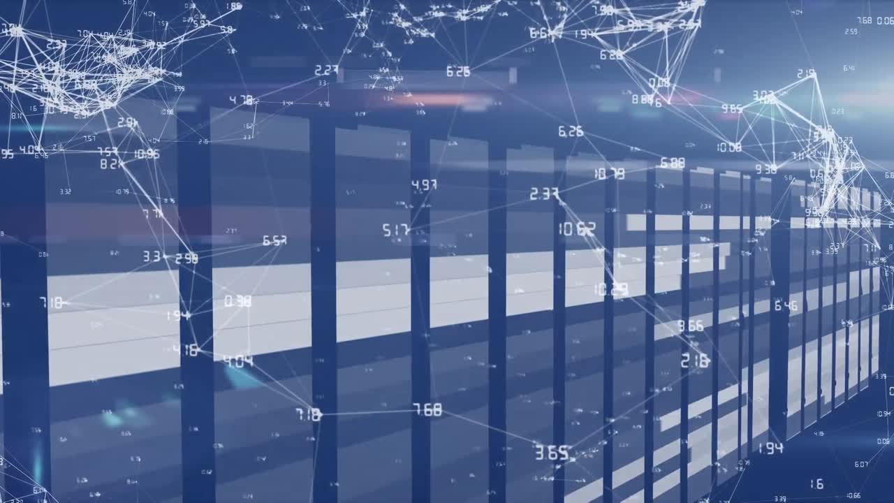 움직이는 기둥 위의 연결 네트워크의 애니메이션